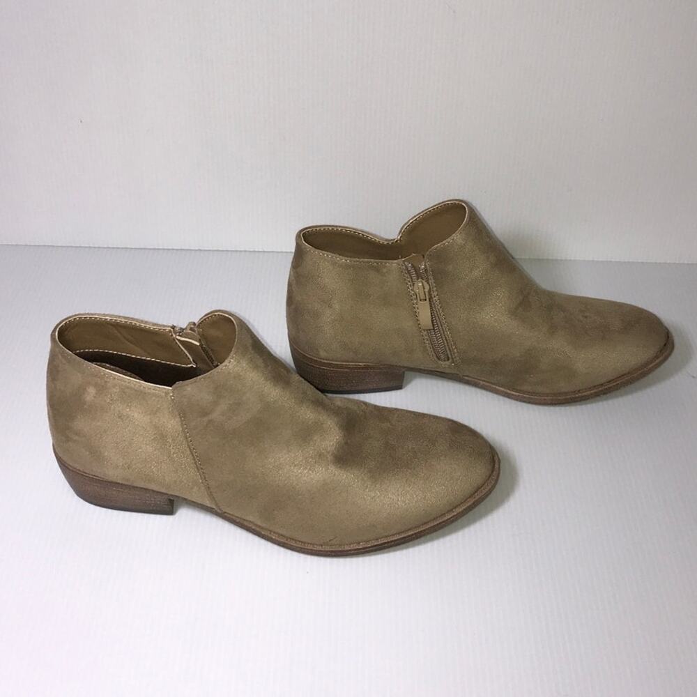 Journee Collection Lola Boho Tan Vegan Leather Ankle Booties 8.5